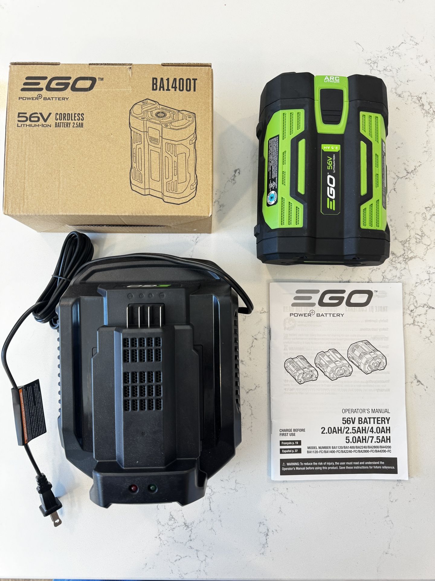 EGO 56v 2.5AH Battery + Charger - NEW