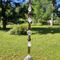 Large Crystal Suncatcher  - Deep Purples.