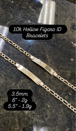 ✨ 10K HOLLOW FIGARO ID BRACELETS ✨