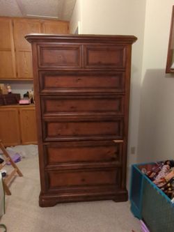 Tall dresser with built-in desk