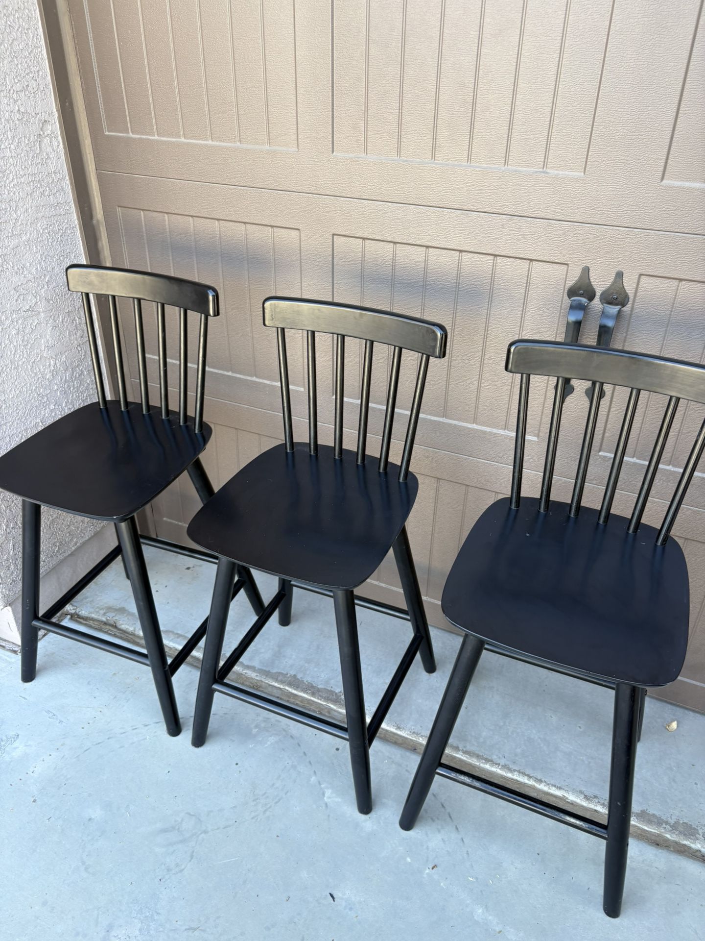 3 Like New Black Bar Stools