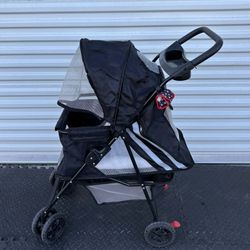 Full-Window Pet Stroller 4 Wheels for Cats & Dogs, with 