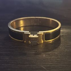 Hermès Clic H Bracelet Gold & Black
