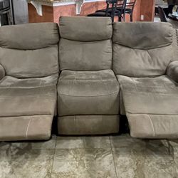 Reclining Sofa, Loveseat and 3 Tables 