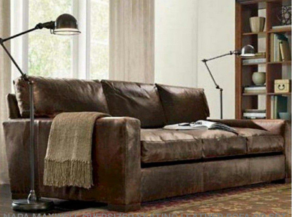 Brompton Full Grain Leather 90" Sofa
