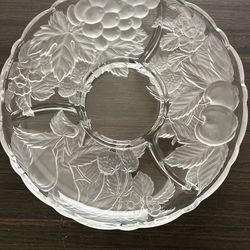 Crystal vintage frosted embossed platter