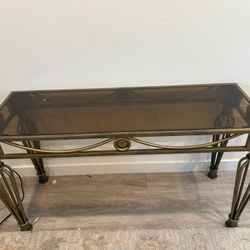 3-Piece Glass Table Set – Console + Side Tables & Heater 