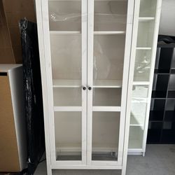 IKEA BRIMNES Glass door cabinet, white