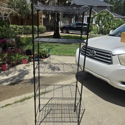 Tall Black Metal Storage Utility Shelf Like New