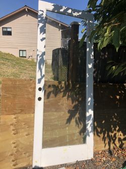 Solid wood with glass door 96x36 inch