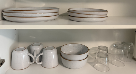 Set of dishes and Glasses