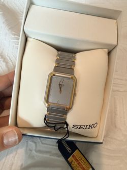 Vintage Seiko Quartz Two-Tone Tank Watch