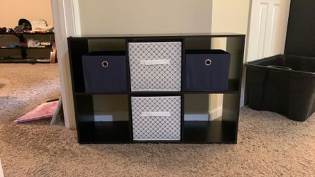 Black cubical book shelf