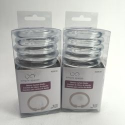Shower Curtain Hooks Rings Set of 24 Round Clear Plastic Click To Close
