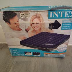 Intex Queen Air Mattress With Hand Pump