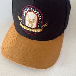 Harley-Davidson Eagle Patch Cap – Black & Mustard – Vintage 1903 Logo Hat 