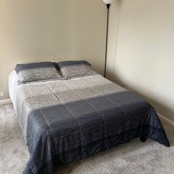 Full Size Bed Frame + Mattress + Bed Set