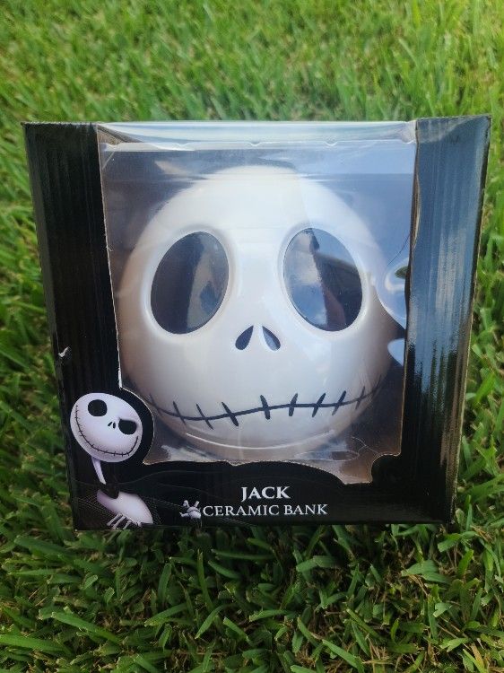 NIGHTMARE BEFORE CHRISTMAS JACK SKELLINGTON CERAMIC COIN BANK (NOT RAE DUNN JOHANNA PARKER)
