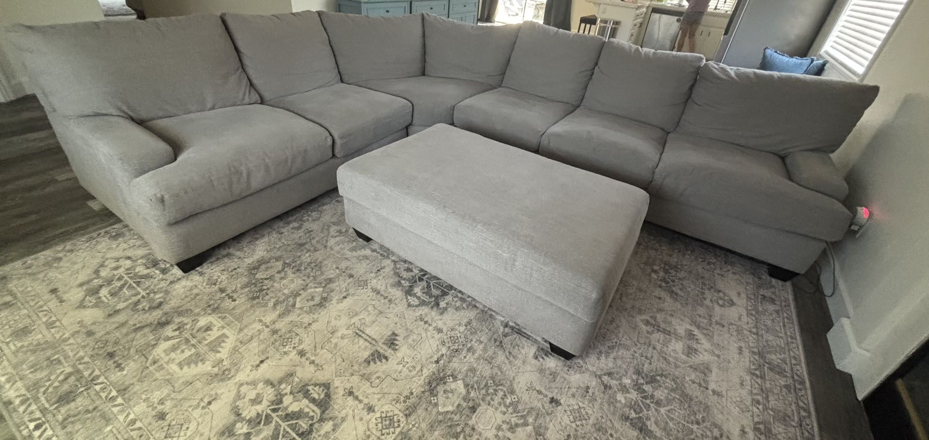 Sectional 3 Piece with Ottoman, No Pets Ever. $300 obo