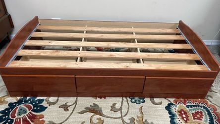 Twin Platform Bed Frame with 3 dresser drawers 🚚 extra
