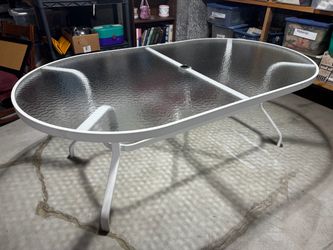 Oval Glass Top Patio Dining Table