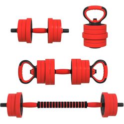 New in box Adjustable Dumbbell Sets, 4 in 1 Weights Dumbbells Set Used as Barbell, 66lbs Kettlebells, Push up Stand, Free Weight Set for Men and Women
