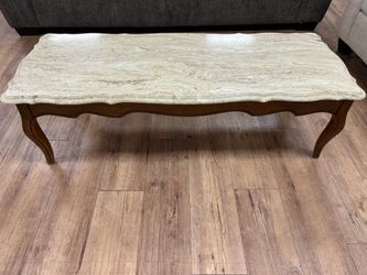 Vintage French Provincial Style Marble Top Coffee Table