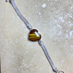 Sajen Offerings Sterling Silver And Tigers Eye Bracelet
