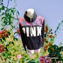 Women's Pink Fleece Pullover Jacket Size L
