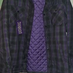 Dixxon 'The Forum' Flannel Button/Zip Down Jacket Mens Size Large, New with Tags