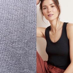 NWT $38 Anthropologie Black Sera Scoop Neck Pullover Textured Cotton Tank XS