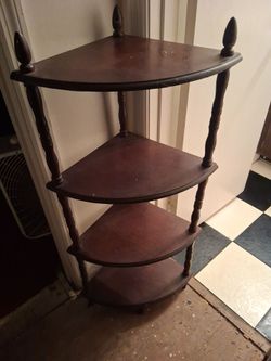 Wood Corner Shelf Unit 5-Tier