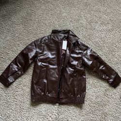 Unisex Brown Leather Jacket (Automet) Small Never Worn/Brand New