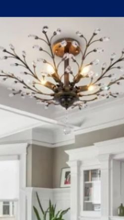 crystal chandeliers, vintage crystal ceiling lamps recessed installation, suitable for dining room, living room, bedroom