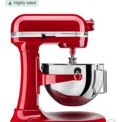 Kitchen Aid Stand Up Mixer 5 Quart With Extras In Red