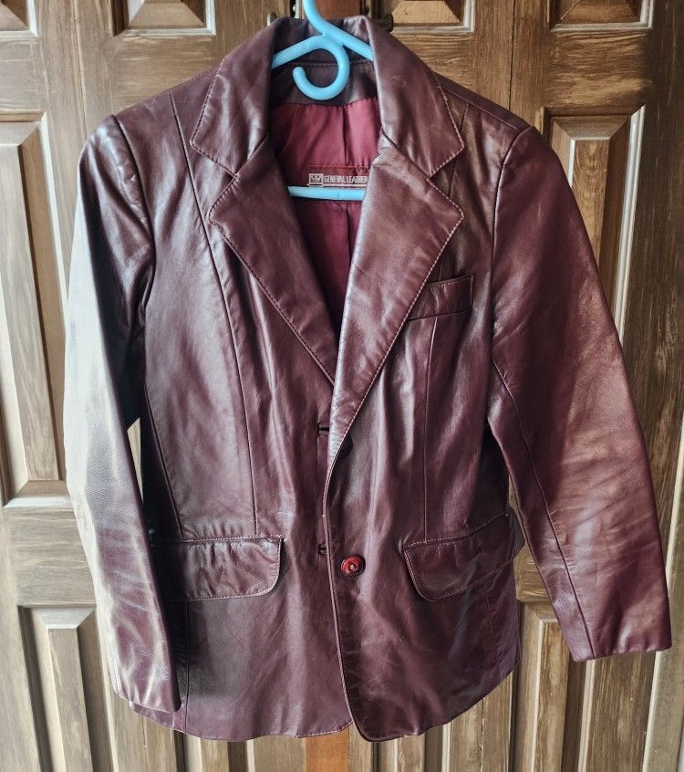 Leather Jacket Womans Sz 7/8