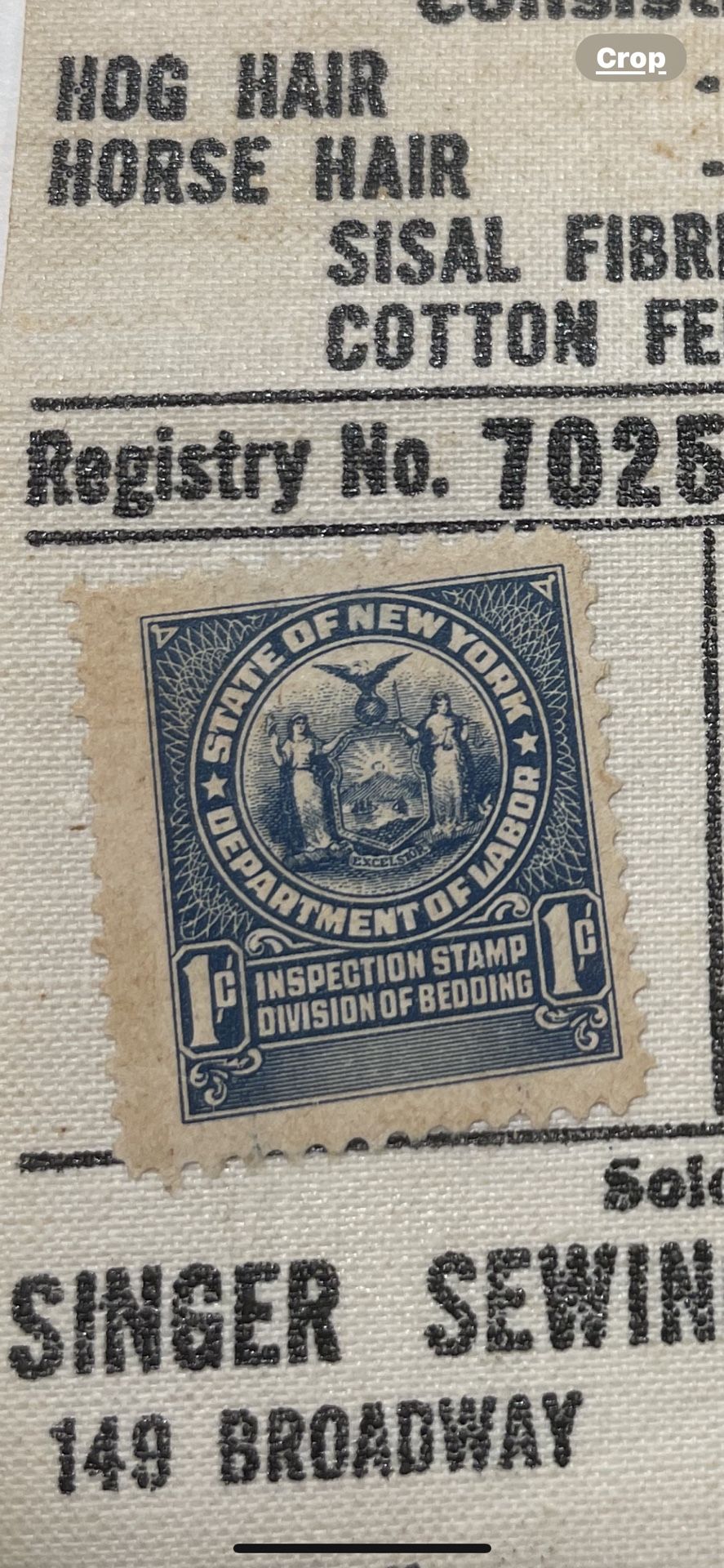 VINTAGE U2044 UNITED STATES Inspection stamp department of Labor MNH