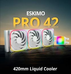 Geometric Future Eskimo Pro - 420mm AIO CPU Liquid Water Cooler- RGB PWM Squama