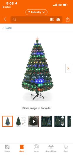 ft. Pre-Lit Artificial Christmas Tree Fiber Optic with Multi-Color LED Lights and Stand