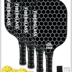 Pickleball Paddles Set of 4with 4 Balls 