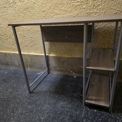Mainstays Basic Metal Student Computer Desk, Rustic Oak