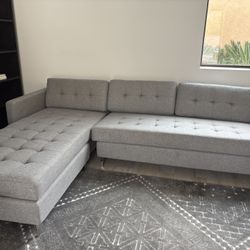 Crate & Barrel Gray Sectional Sofa