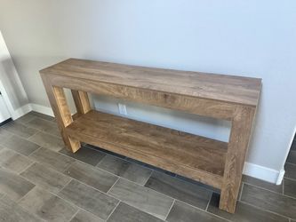 Wood Console Table with Lower Shelf