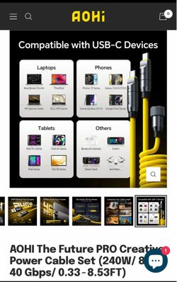 AOHI 240W charging cable and charger