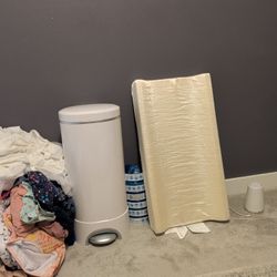 Changing Pad And Diaper Pail With Replacement Bags