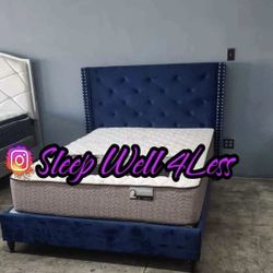 NEW QUEEN BED FRAME AND MATTRESS 