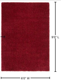 Solid Burgundy Red Area Rug 6x9 feet