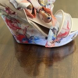 Bamboo Floral Wedges 