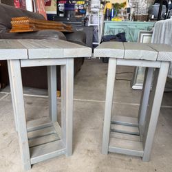 Nice Pair of Solid Wood End Tables-ALL INFO IS IN THE AD