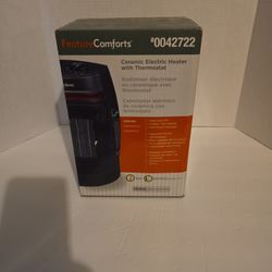Feature Comforts Up to 1500-Watt Ceramic Compact Personal Electric Space Heater with Thermostat